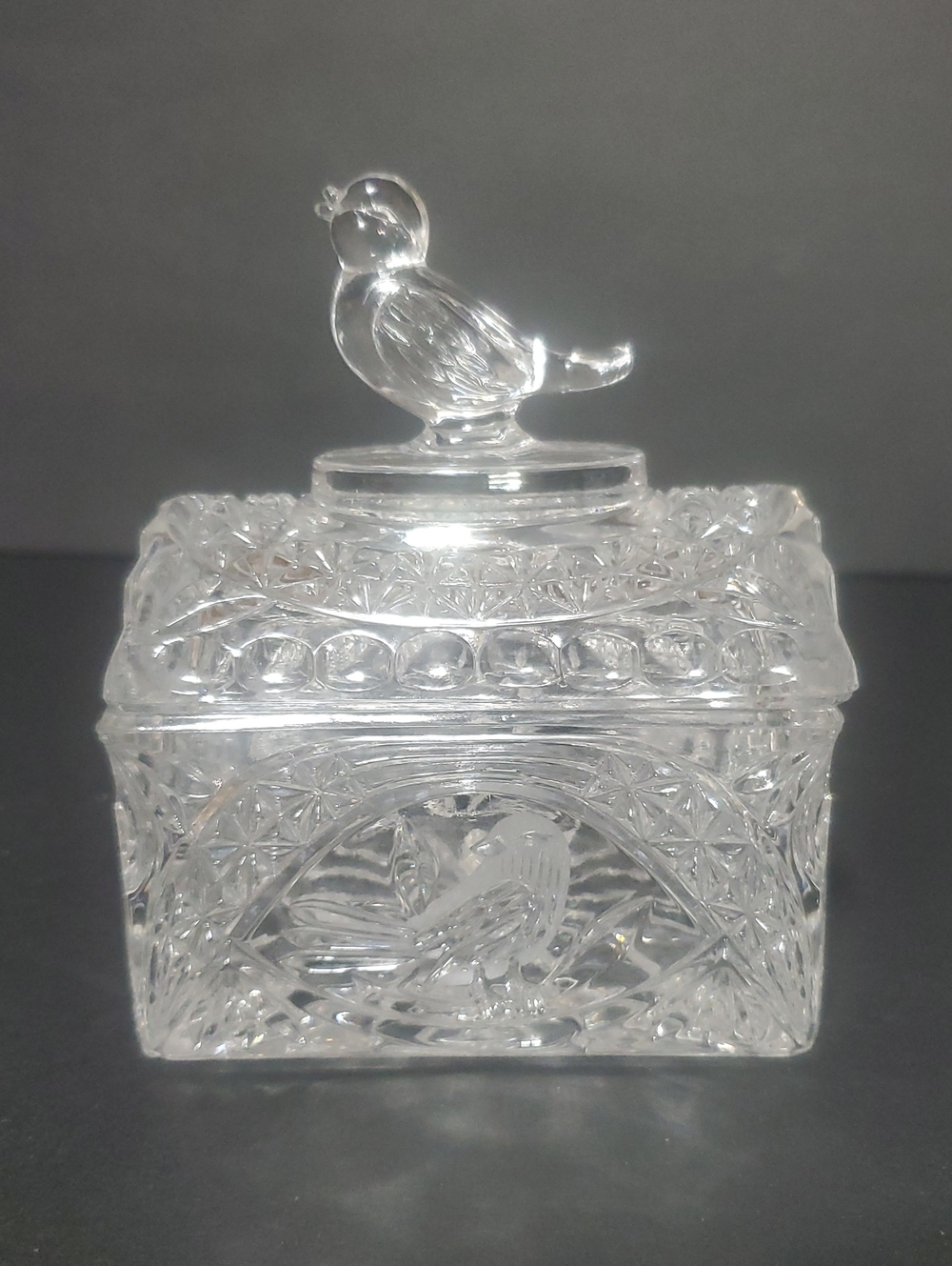 Vtg Hofbauer Byrdes Crystal Jewlery Box